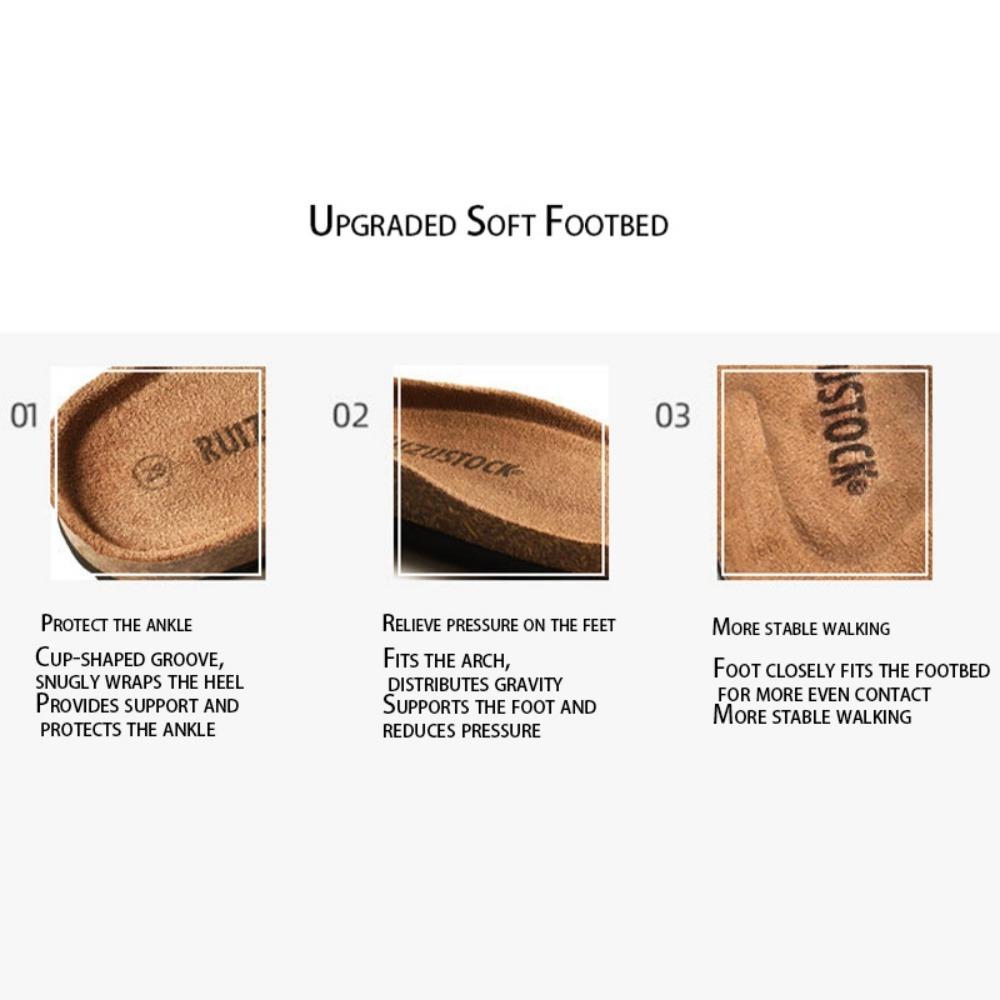 2025 Autumn Summer New Women's Cork Slippers - Trendy Cool Couple Beach Shoes, Non-Slip Water-Resistant Cork Footwear for Outdoor Daily Wear KWN