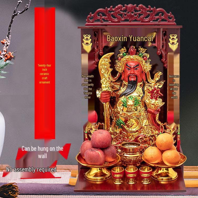Estatua de Cerámica del Dios de la Riqueza y del Dios Marcial Guan Gong para Decoración del Hogar y la Oficina