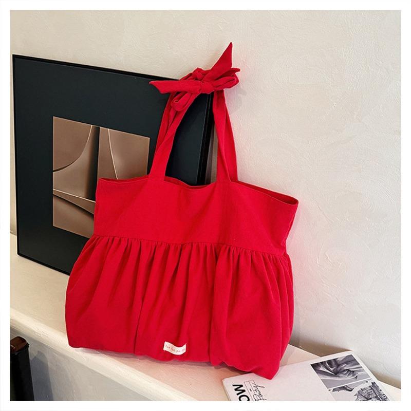 New pleated shoulder bag simple casual large-capacity tote bag women's versatile commuter handbag