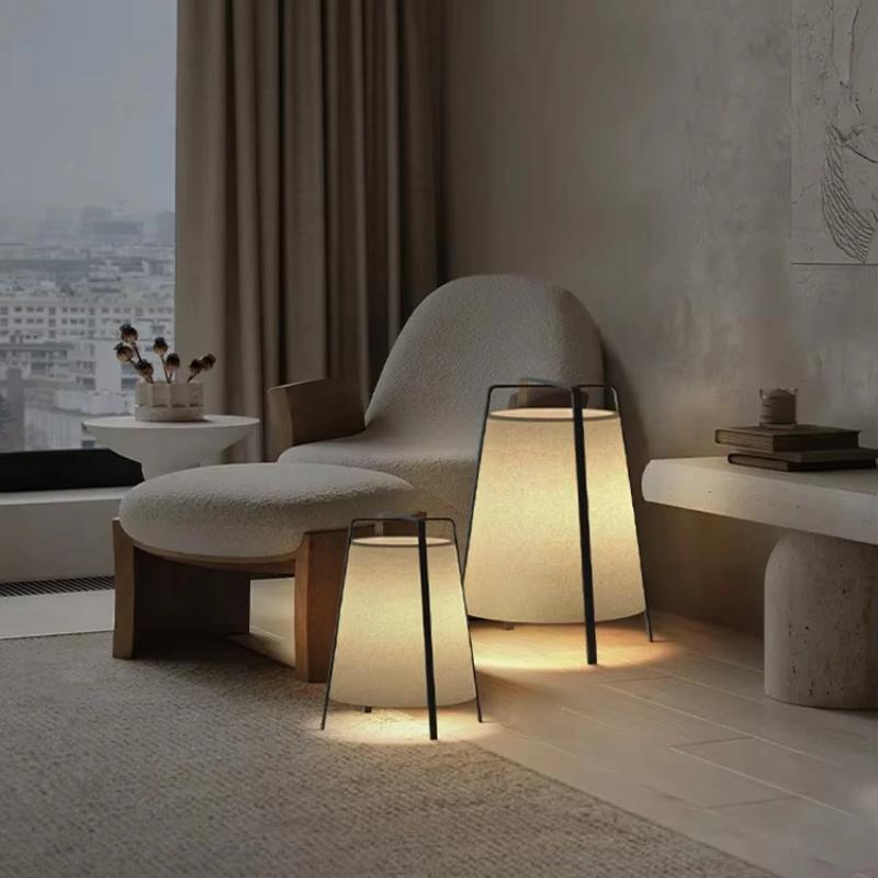 Modern Fabric LED Floor Lamp Nordic Wabi Sabi Home Decoration Desk Lamp Designer Living Room Bedroom Hotel Lighting Fixtures