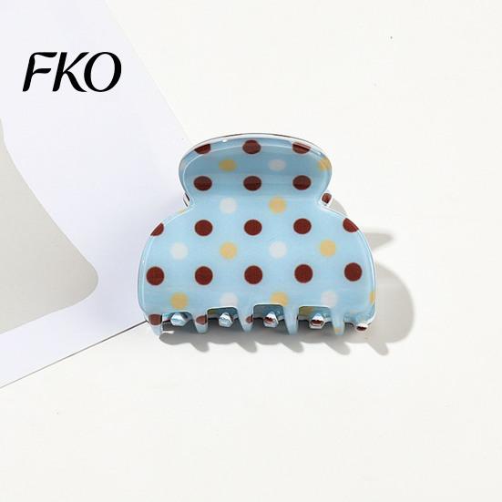 High Elastic Hair Claw Back Head Claw, Strong Bite Force Clip, Dot Print Grip Clip Large Anti-Slip Teeth Accessory for Daily