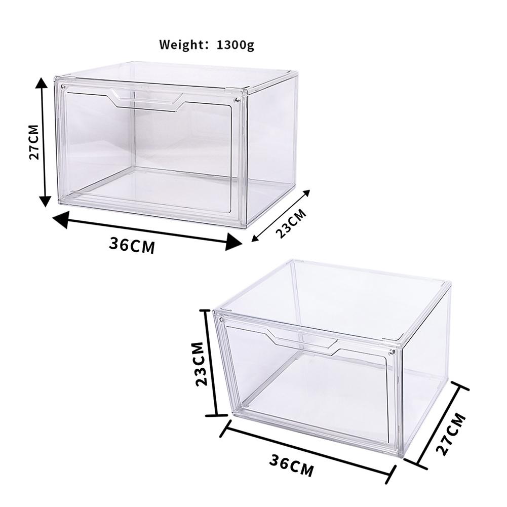 Acryl Transparente Schuhbox Klarer Schuhorganizer mit Deckel Kunststoff Schuhaufbewahrungsbox Stapelbar für Stiefel Sneaker Schuhe