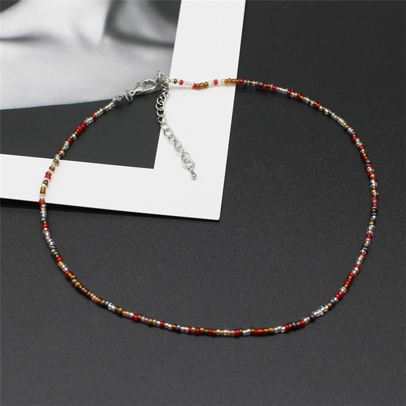 New Korean Sweet Colorful Chokers Collar Boho Seed Beaded Clavicle Necklaces for Women Girls Trendy Jewelry