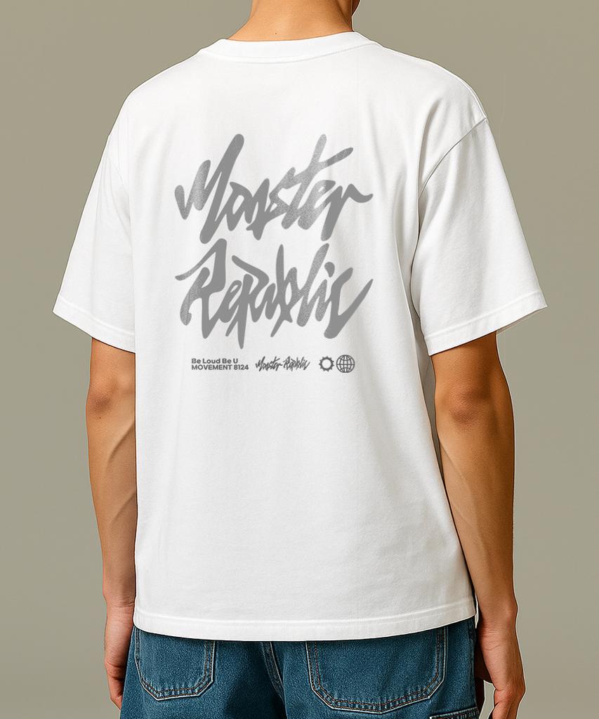 MONSTER REPUBLIC Authentic Logo Light Grey T-Shirt White_8124