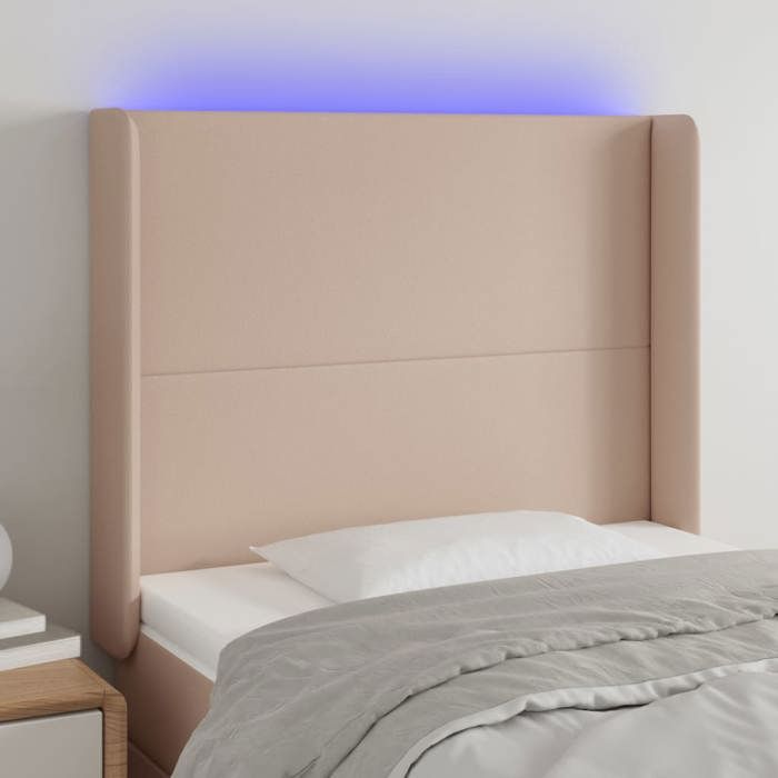 VidaXL LED Headboard Bedroom Furniture Single Bed Accessory Headboard Interior Cappuccino 3123851