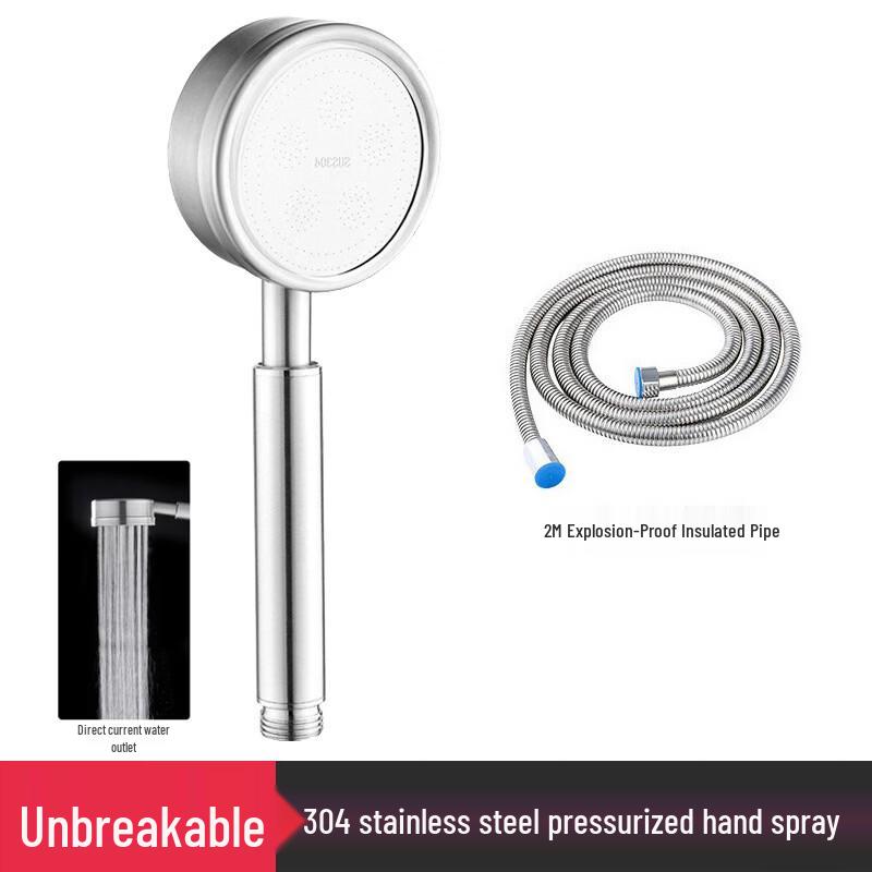 

304 Stainless Steel Pressurized Shower Head Set