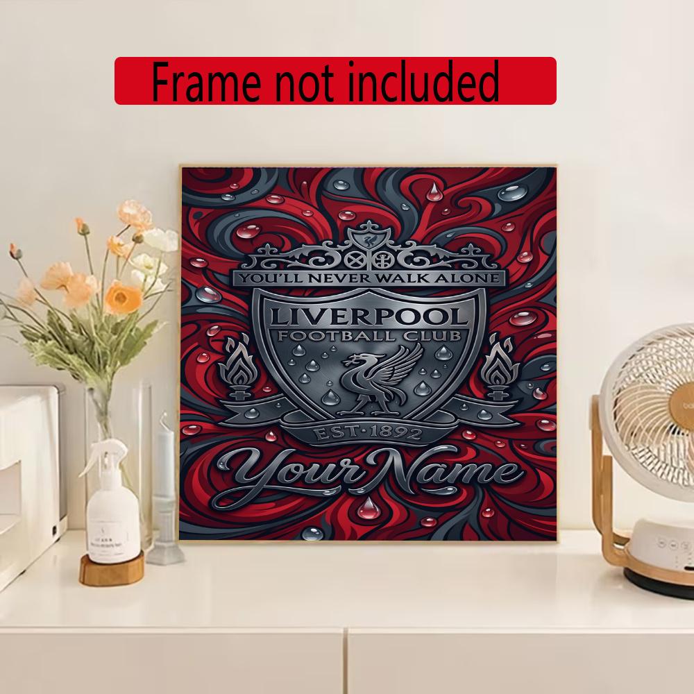 Liverpool Team Customize Text Diamond Painting Round Diamond Mosaic Suitable For Beginners Diamond Painting Rhinestones Gift Frameless