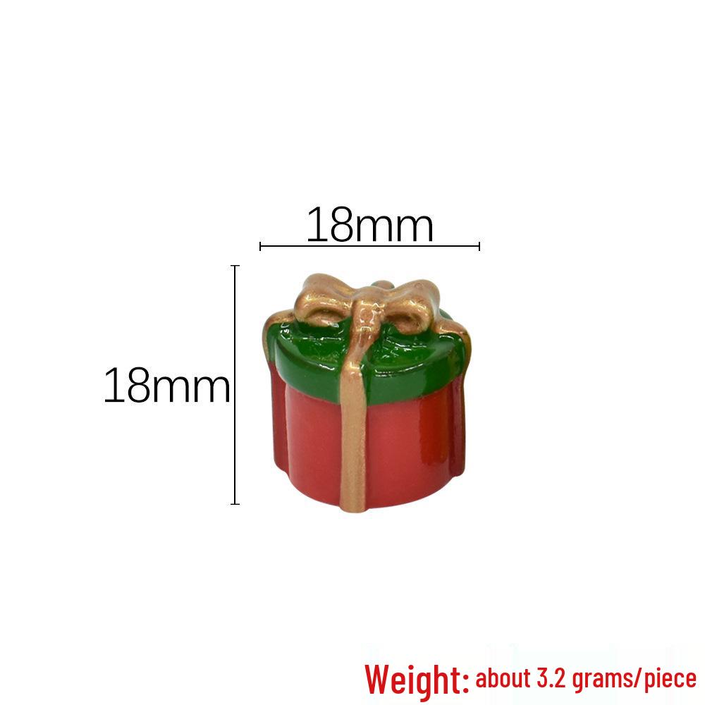 Mini Christmas Tree Resin Ornaments - Red & Green Gift Bag Set