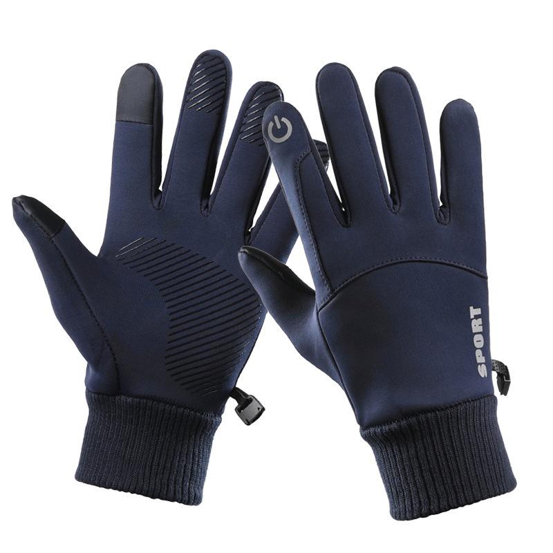 Winter wasserdichte Anti-Rutsch-warme Vollfinger-Handschuhe Outdoor-Touchscreen-Wollhandschuhe zum Radfahren