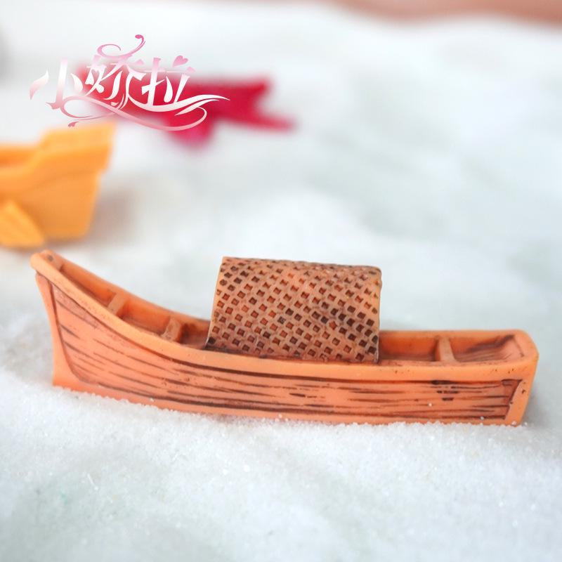 DIY Jiangnan Boat Micro Landscape Ornament - Chinese Handicraft for Fish Tank Decoration