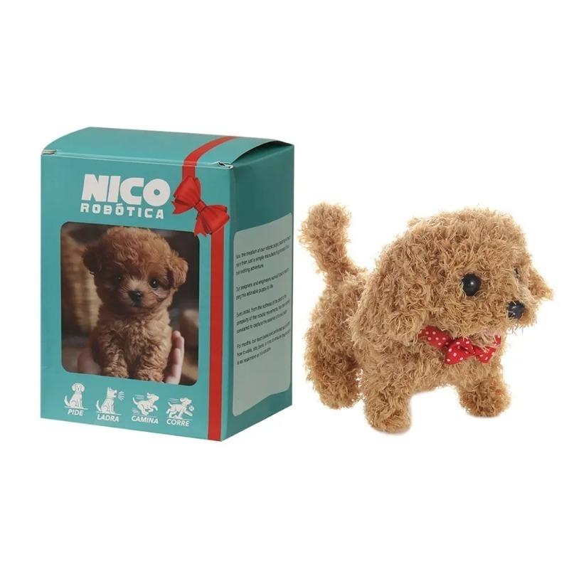 Cute Plush Robot Puppy Interactive Walking Simulated PuppyToy Barking Tail Wagging Stuffed Dog Plush Toy for Children No Battery