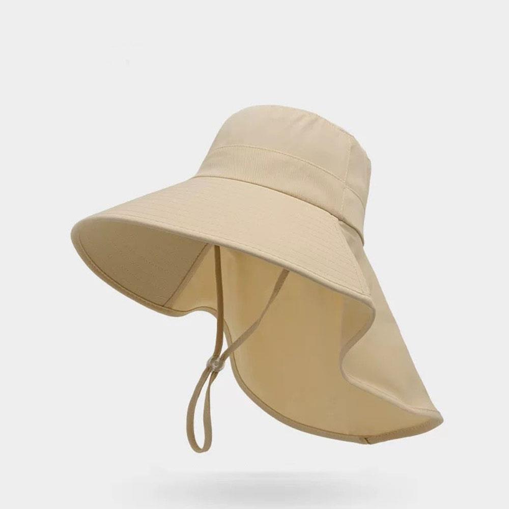 Hot Wide Brim Women Anti-UV Protection Hiking Cycling Fisherman Cap Summer Solid Beach Hat Women Neck Protection Sun Hat 50+ UPF
