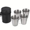 4 Adet/Set Paslanmaz Çelik Su Bardakları Kılıflı Kırılmaz Ve İstiflenebilir Metal Mini Bardaklar Parti Dış Mekan Yürüyüş Kamp Piknik İçin