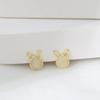 Cat's Eye Bow Rabbit Earrings Women's High-Quality Temperament Earrings New Trendy Simple Exquisite Cute Ears