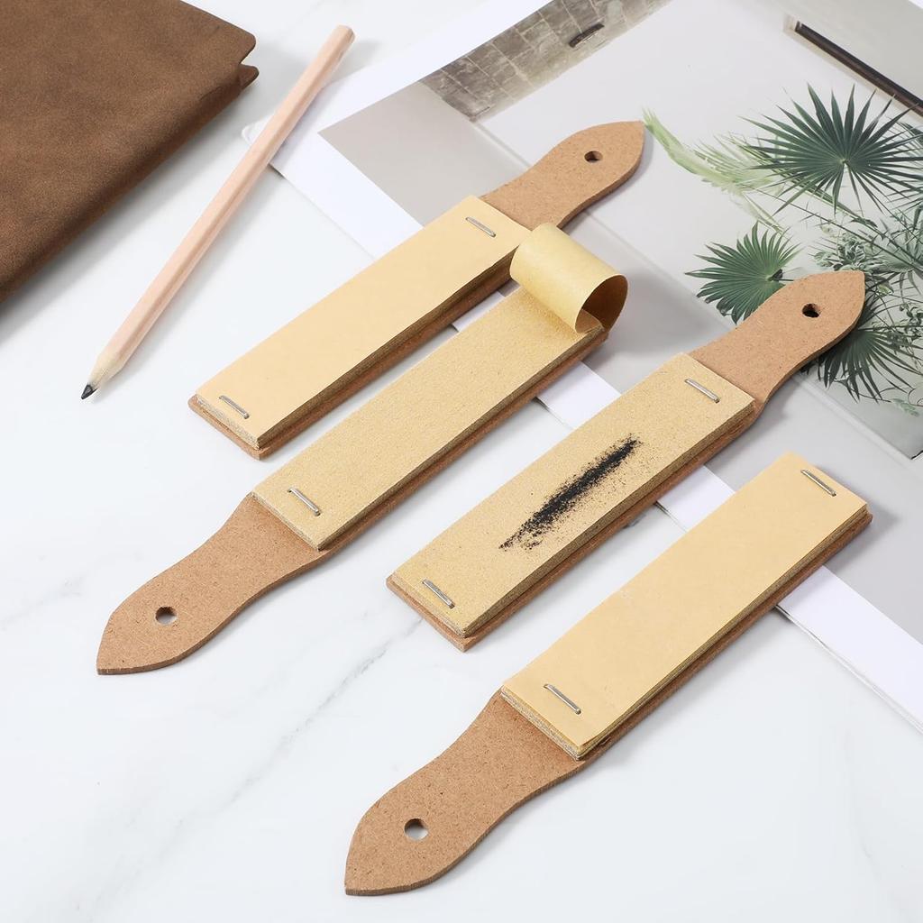 4PCS Pencils Sharpener Sandpaper Block for Drawing, Sketch Pencil Sharpener Sandpaper, Art Drawing Tool Pencil Board for Sharpening Pastel Sticks,