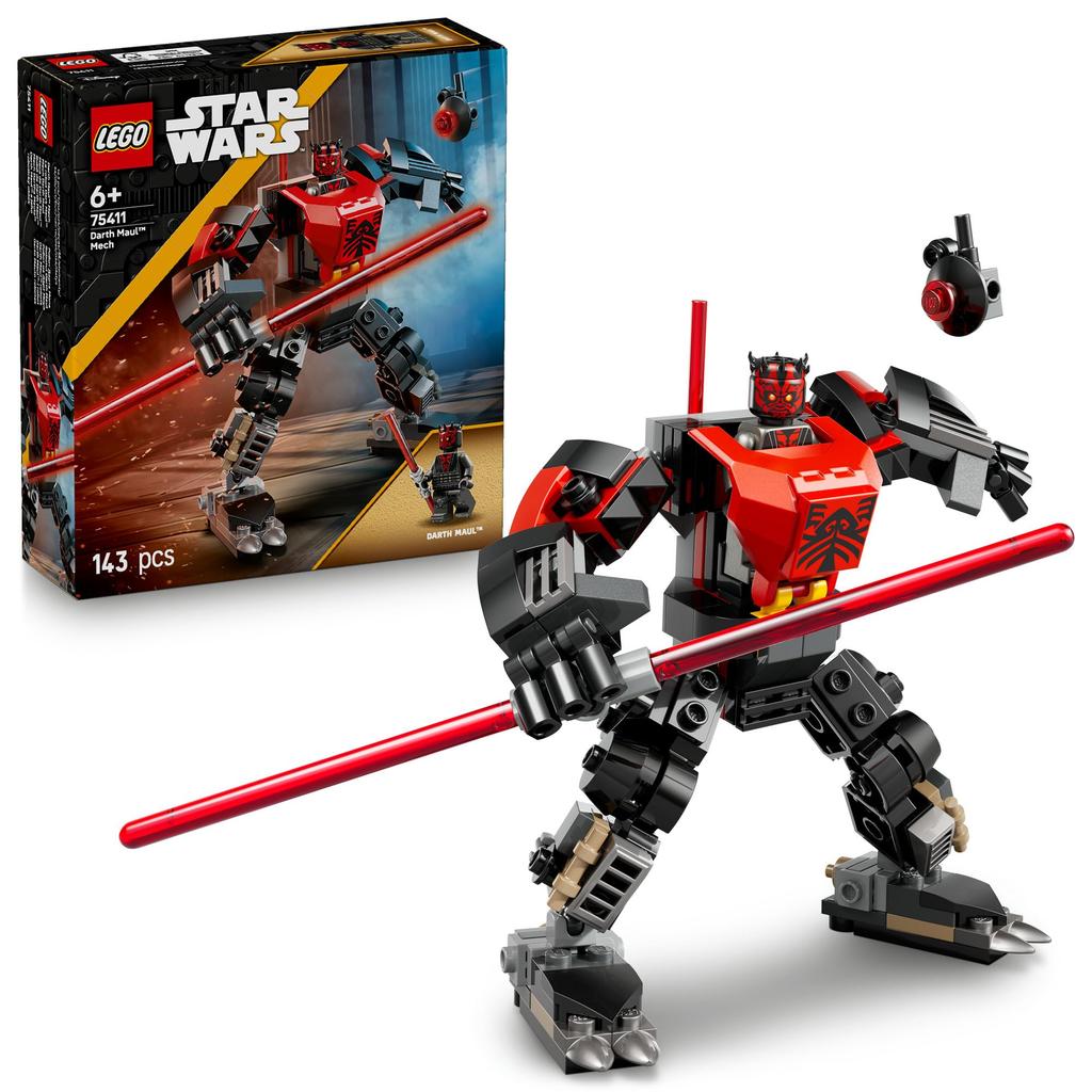 LEGO Star Wars Darth Maul Mech Toy - Birthday Present, Building Blocks, Educational Toy for Boys and Girls, Ages 6, 7, 8, 9, Battle Robot Game, Figure