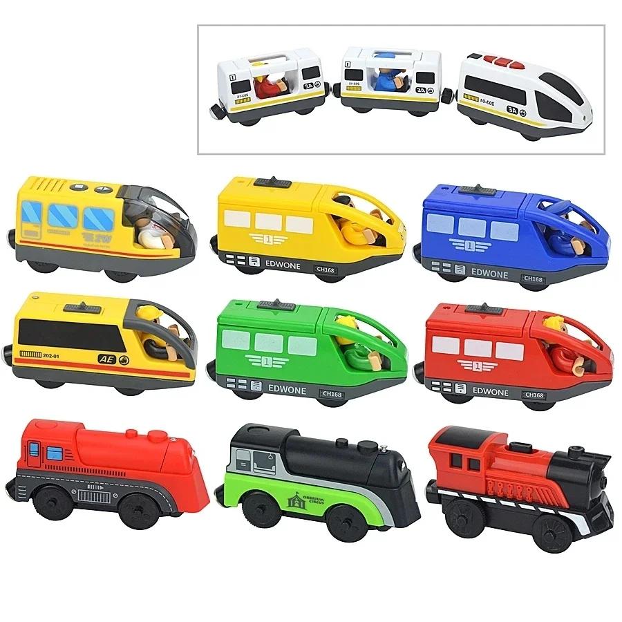 Wooden Locomotive Magnetic Electric Car Train Playthings Fit Biro Wooden Diecast Slot Train Track Railway Learning Playthings Ideal For Children