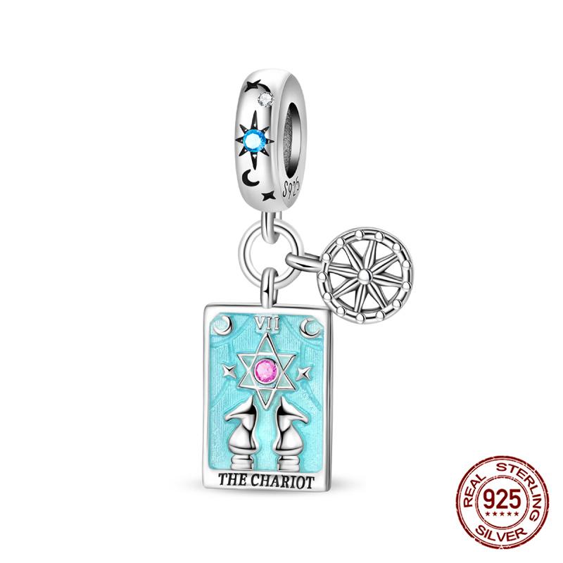 

Authentic Original 100% Copper Metal Card Star Robot Beaded Death Demon Eye Charm Bead Components Compatible With Bracelet High Quality Fine Jewelry