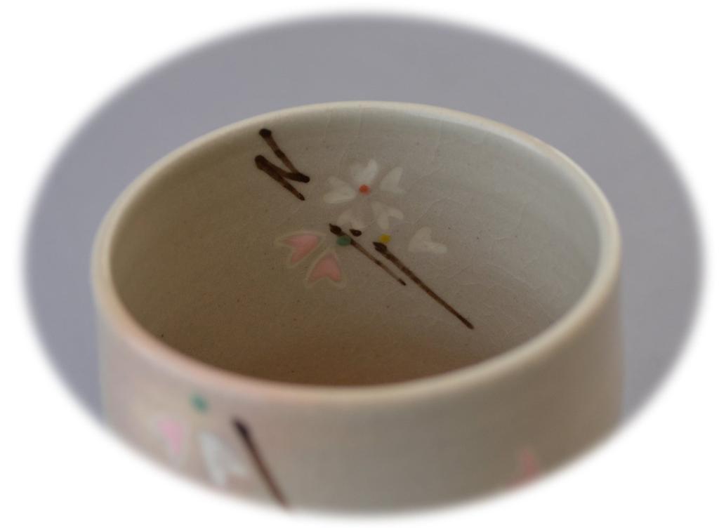 Kyoto Ware, Kiyomizu Ware, Seki Pottery, Large Teacup, Kohiki Sakura, A12-9