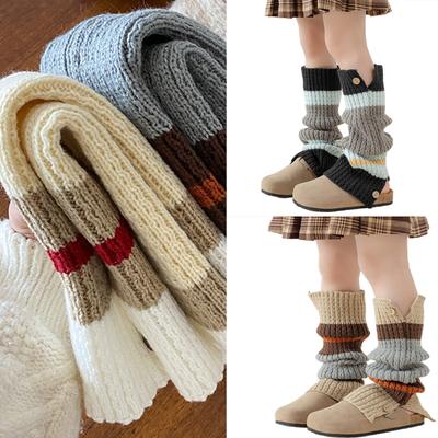 Autumn Winter Socks Leg Warmer Stockings Retro Socks Girls Knitted Leg Cover Crochet Stockings Socks Ankle Heap Socks