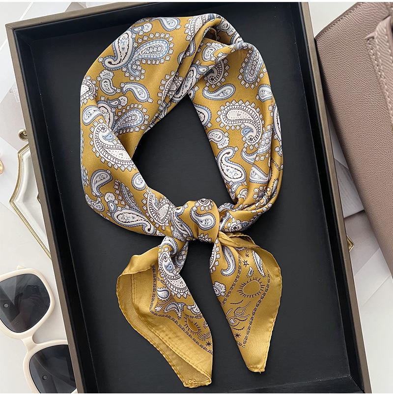 New Silk Square Scarf Women Retro Paisley Cashew Print Neckerchief Female Foulard Head Hijab Hairband Soft Neck Bag Ribbon Satin