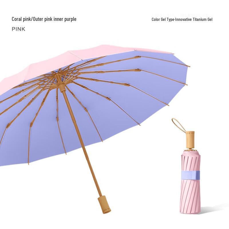 Nanqiao Compact 16-Rib Sun/Rain Umbrella