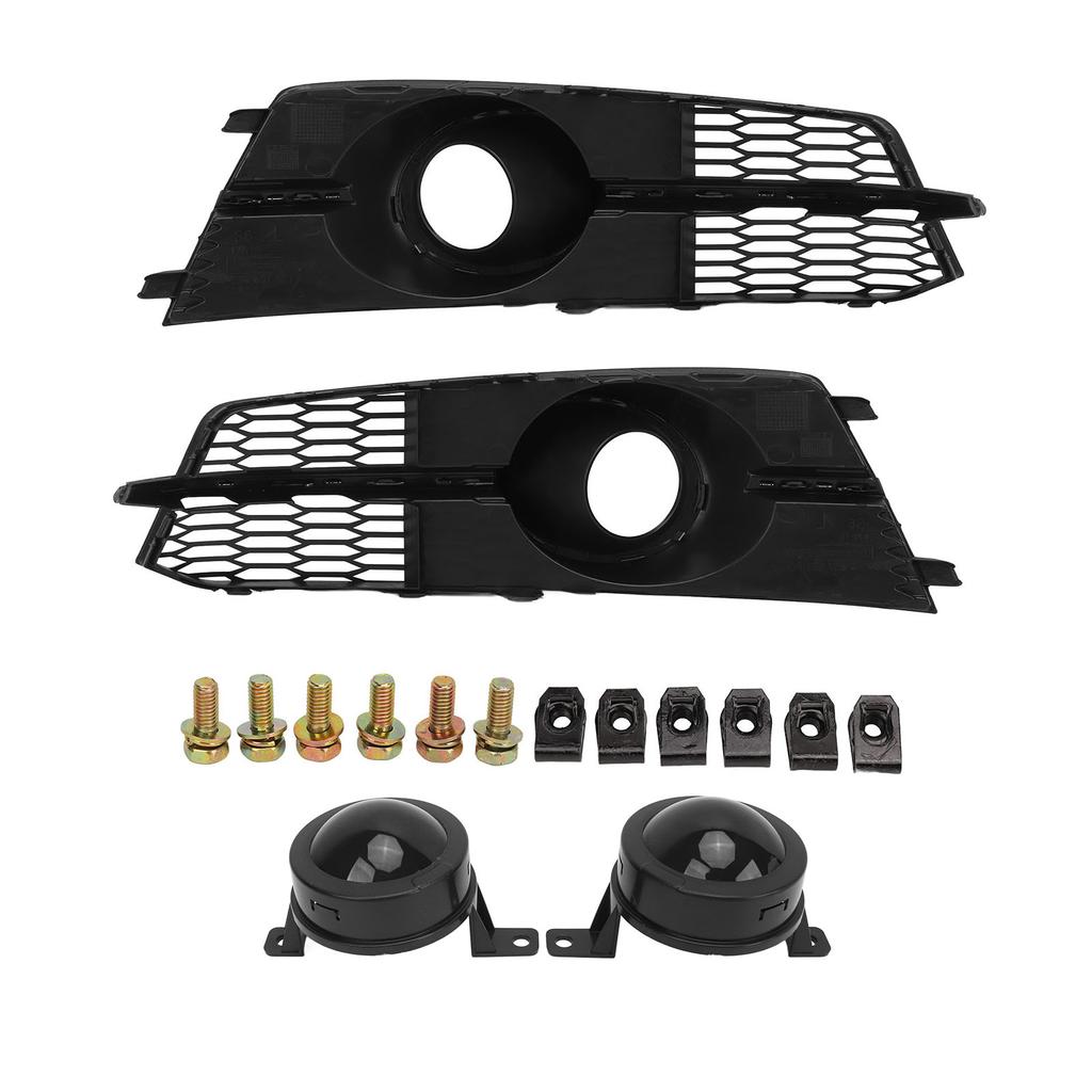 1 Pair Fog Light Grille Cover Glossy Black Left Right Fog Lamp Frame Grille Fit for S6 C7 4G 2016 To 2018