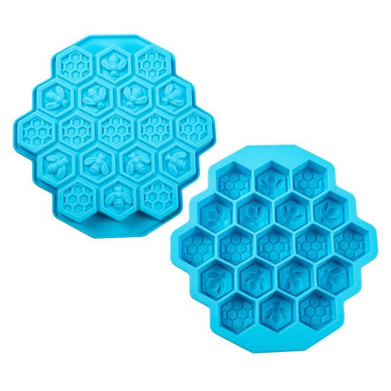 19 Cavities Honeycomb Silicone Mold DIY Little Bee Ice Tray Cake Chocolate Soap Icing Mould Party Cake Gift Decor