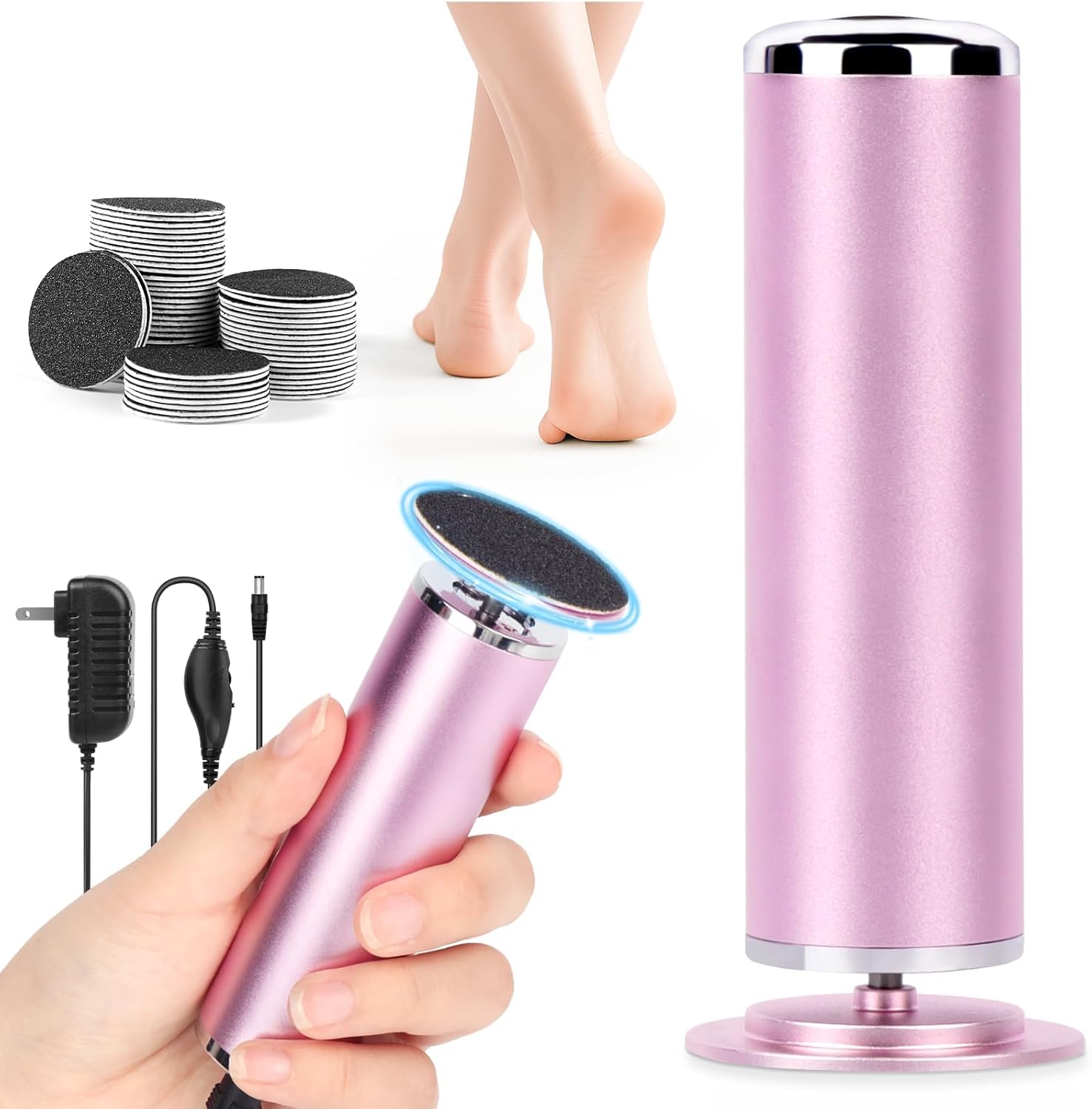 

Electric Foot Callus Remover: Adjustable Speed Foot File for Cracked Heels - Working Women s Summer Pedicure Tool with United States