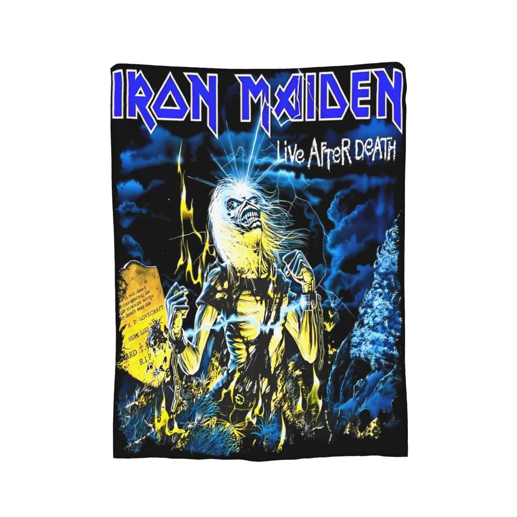 Rock I-Iron M-Maidens Deky Flanelové Letní Klimatizace Heavy Metal Hudba Přenosné Super Měkké Přehozy Přikrývky