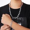 11mm Coffee Beans Chains Bracelets Stainless Steel Hiphop Necklace for Men Women