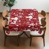 Festive Christmas Snowman Square Tablecloth Washable Winter Holiday Decorative Table Cloth Cover for Dining Party Picnic