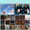 Festive Merry Christmas Window Stickers Featuring Santa Claus And Reindeer Designs