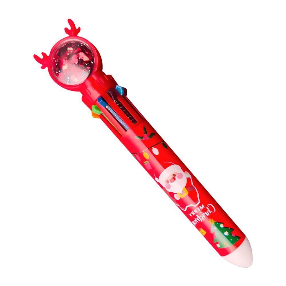 Elementary School Elk Merry Christmas Ten Color Pen Christmas Ballpoint Pen Stationery Santa Claus