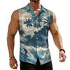 Gilet Camicia da Lavoro da Uomo con Revers e Bottoni - Top Leggero Senza Maniche