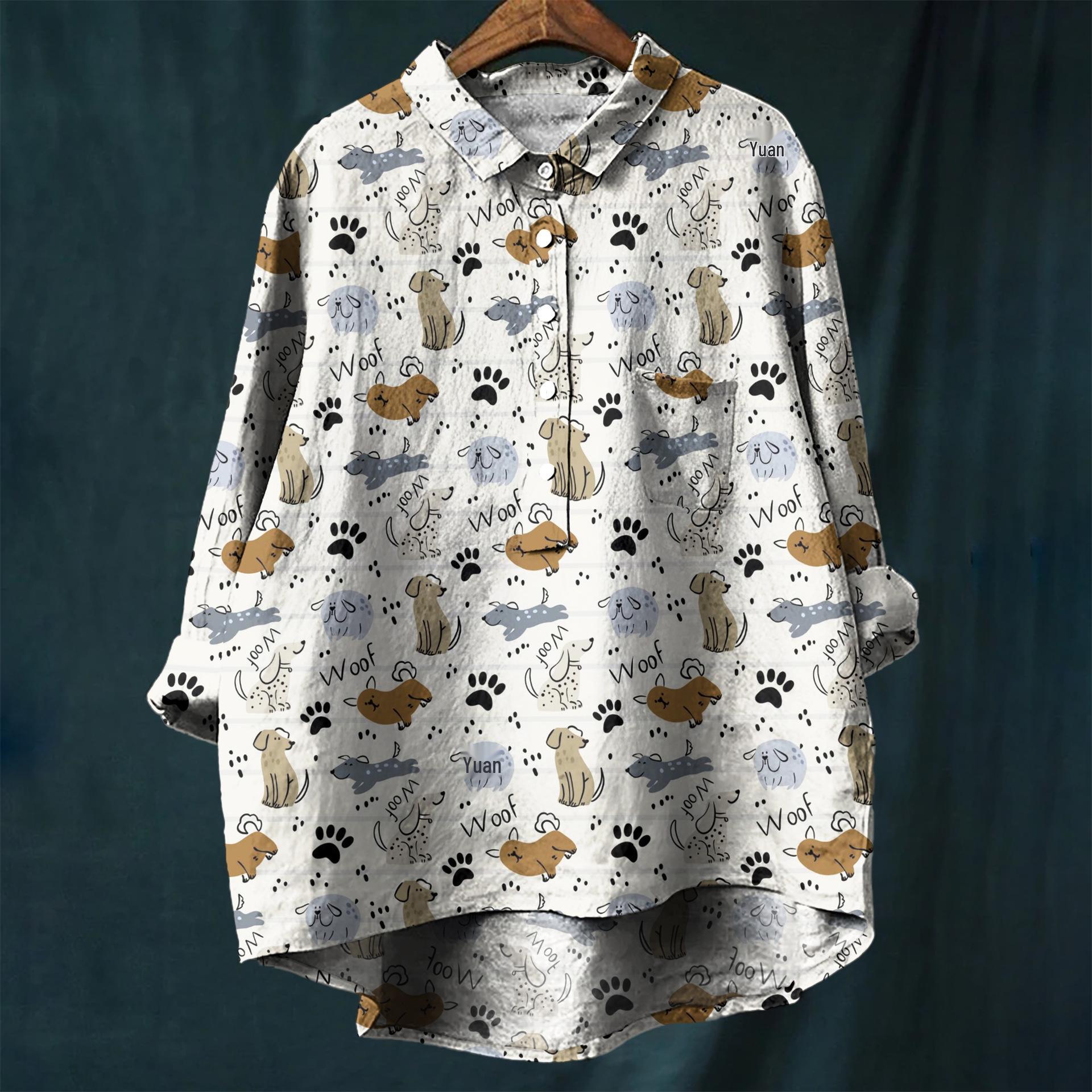 Повседневная праздничная рубашка с длинным рукавом и гавайским принтом, европейская и американская, 2025 4XL