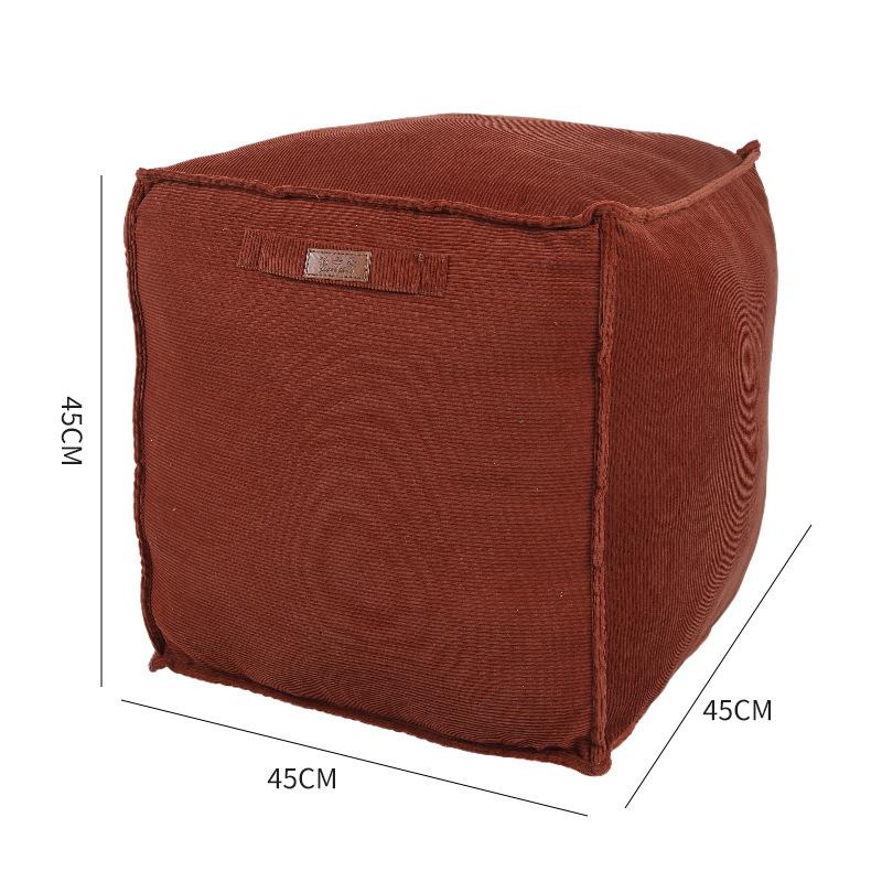 Unstuffed Pouf Cover No Filling Cushion Cover Oil Wax Leather Footstool Lazy Floor Futon Bedroom Decor Foot Stool Ottoman Cover