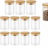 Banaone 12 barattoli per spezie, set da 250 ml, barattoli per spezie, rotondi, ermetici, barattoli per spezie, vetro incl.. adesivo da tavolo e gessetto, barattoli per spezie ermetici con