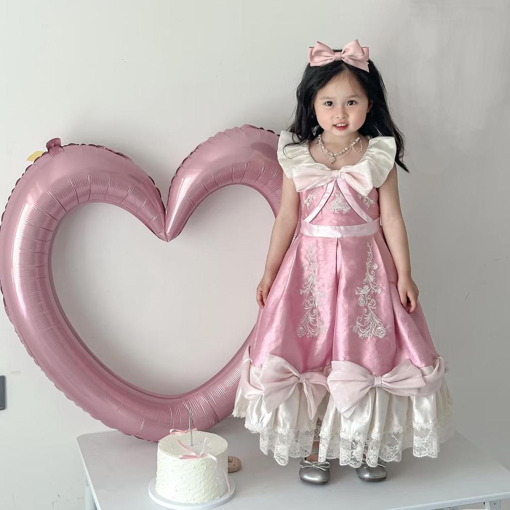Pink Big Heart Photo Frame Balloon - Aluminum Film Birthday Decoration for Children's Party, First Birthday Photo Props