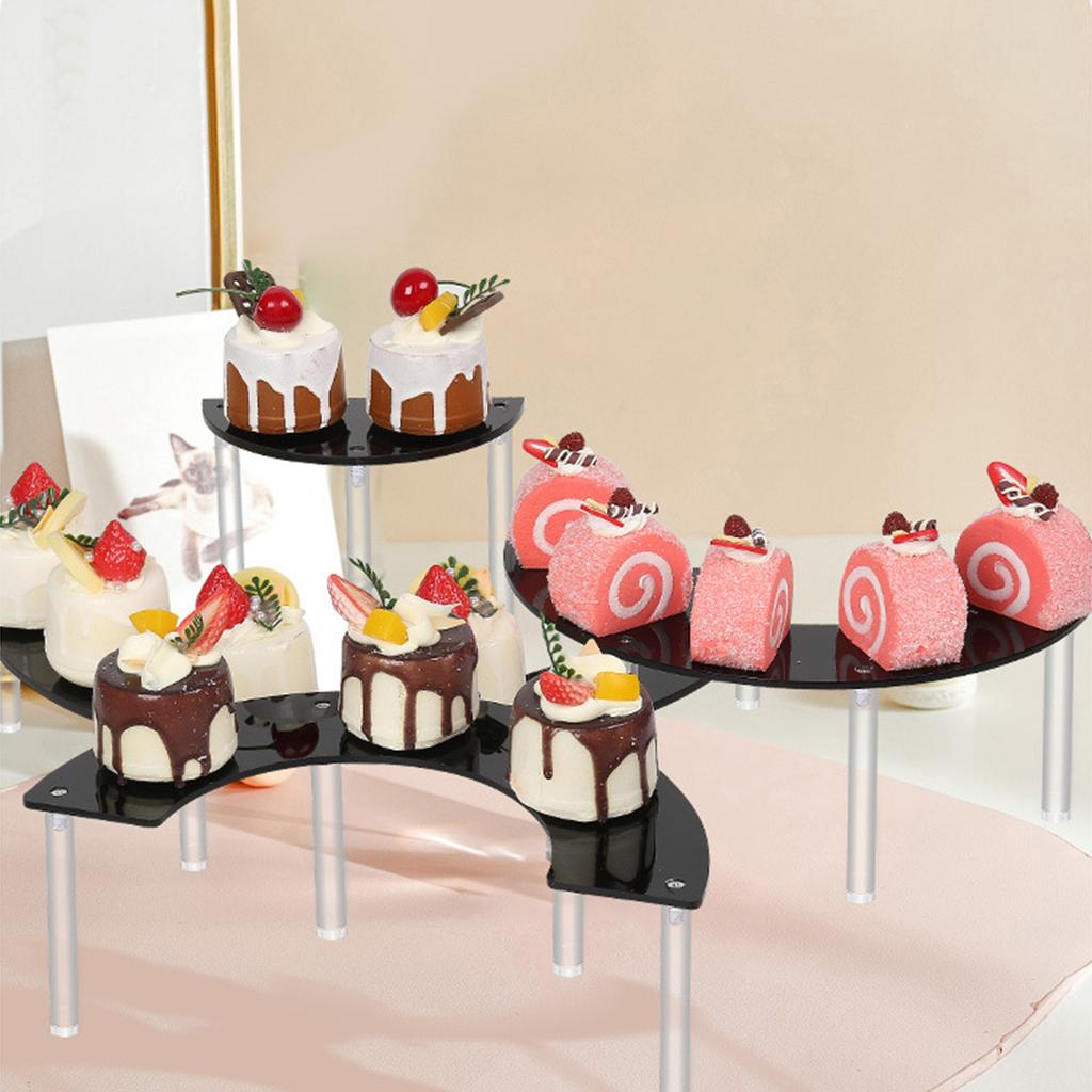 3 Tiers Acrylic Display Risers Storage Stand for Perfume Cupcake Figures and Desserts Home Decoration Organizer