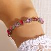 Women Bracelet Irregular Cubic Zirconia Inlaid Adjustable Length Stacking Bracelet Rainbow Color Bracelet Jewelry Gift