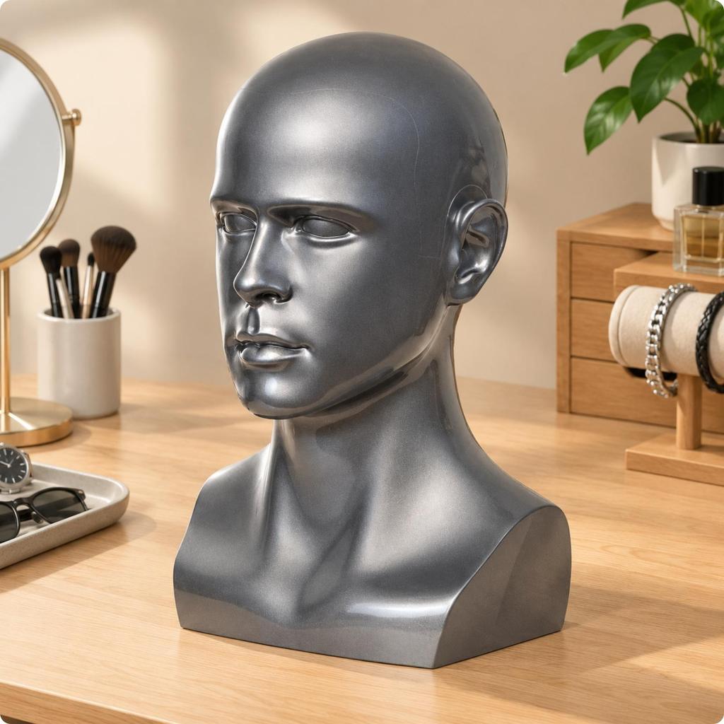 Male Mannequin Bust Versatile PVC Stable for Retail Store Owners,