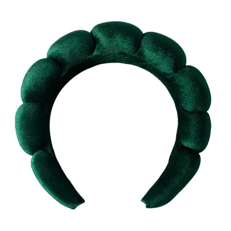 Vintage Velvet Cloud Hair Hoop for Women Girls Sponge Headband Wash Face Wristband Set Spa Bathroom Accessories