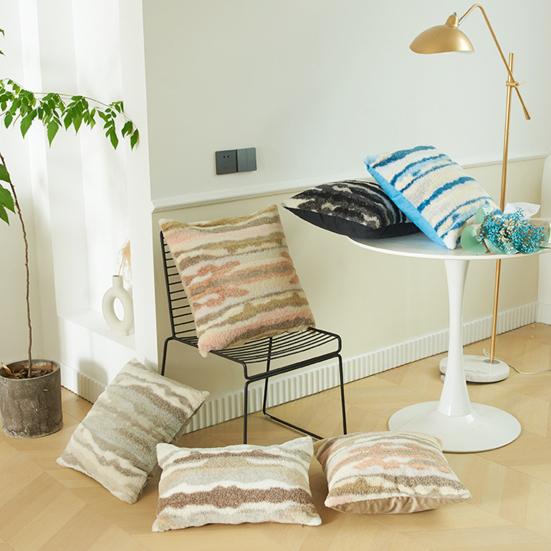 Throw Pillowcase Textured Hidden Zipper Closure Plush Pillow Sham Bedroom Living Room Sofa Decoration Cushion Cover