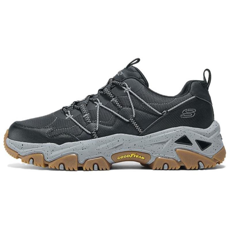 Skechers D LITES Hiker Men Low Casual Shoes Black Gray 237421-BKGY 39.5