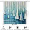 Blue Sailboat Shower Curtainmodern Geometric Design For Bathroom Decor Waterproof Fabric Home Decoration With Rod