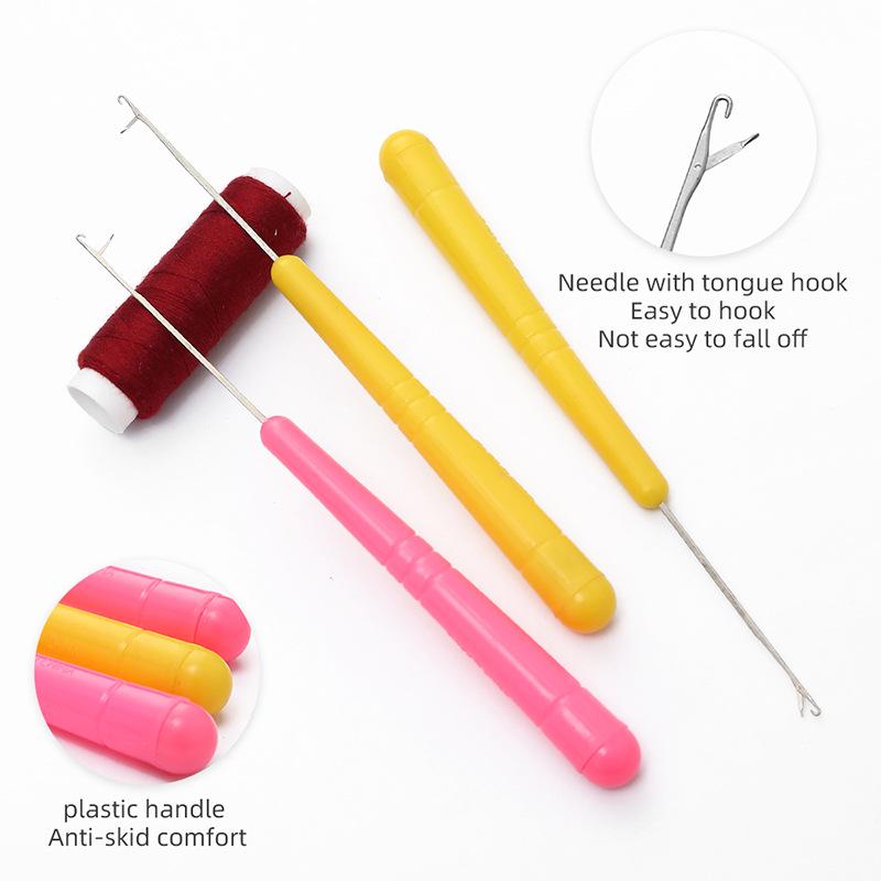Ganchillo de Tres Vías con Accesorio de Gancho de Lengüeta para Bordado de Cuentas, Herramientas Tejidas a Mano, Ganchillo Pequeño para Zapatos de Hilo de Tejer
