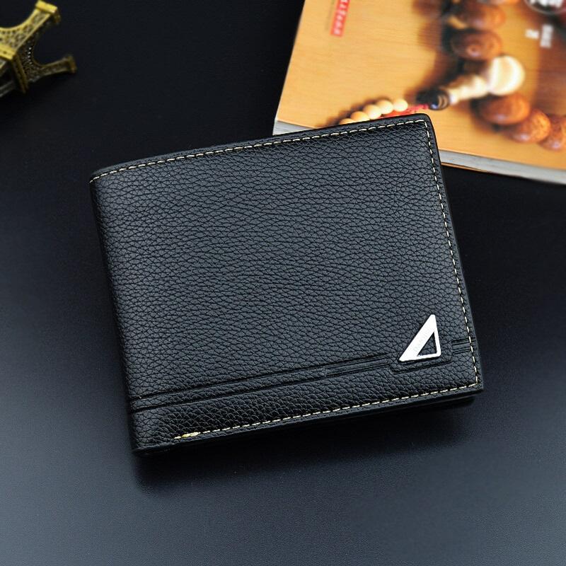 Men Short Wallet Artificial Leather Business Card Holder Purse Vintage Brand Design Bifold Wallets