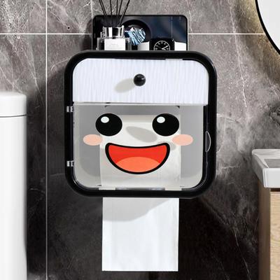 Toilet Paper Holder Plastic Waterproof Tissue Paper Dispenser with Drawer And Shelf Wall-Mounted Tissue Box for Home Bathroom