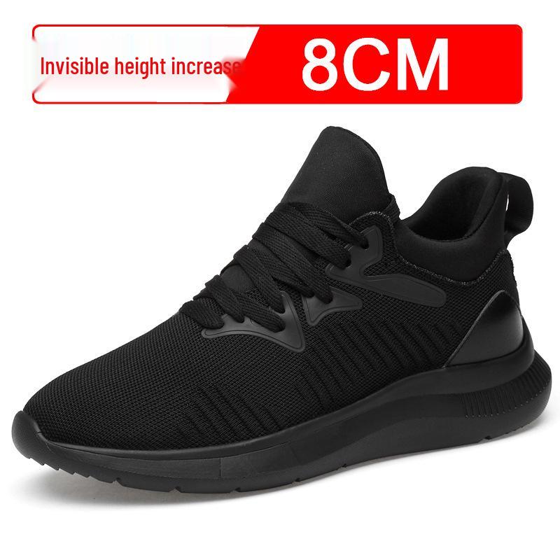 Men s 8CM Height-Boosting Breathable Mesh Sneakers - Summer Trendy Casual Athletic Shoes 43